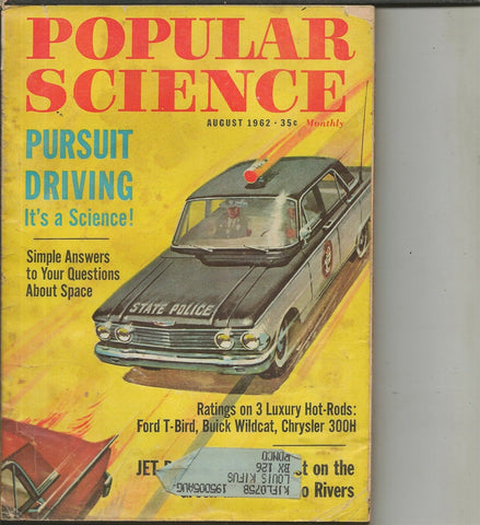 Popular Science Magazine ORIGINAL Vintage Aug 1962 Pursuit Driving