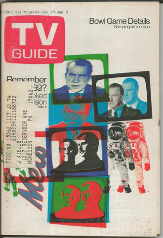 ORIGINAL Vintage Dec 27 1969 TV Guide Richard Nixon College Bowls