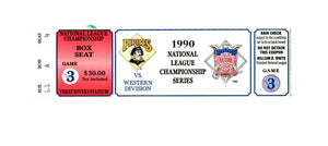 Vintage 1990 NLCS Game 3 Cincinnati Reds @ Pittsburgh Pirates Ticket Reds Win 