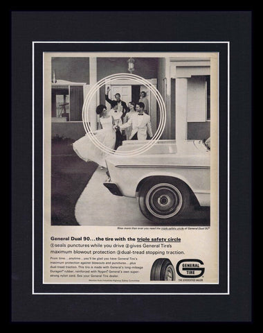 1966 General Tires Framed 11x14 ORIGINAL Vintage Advertisement 