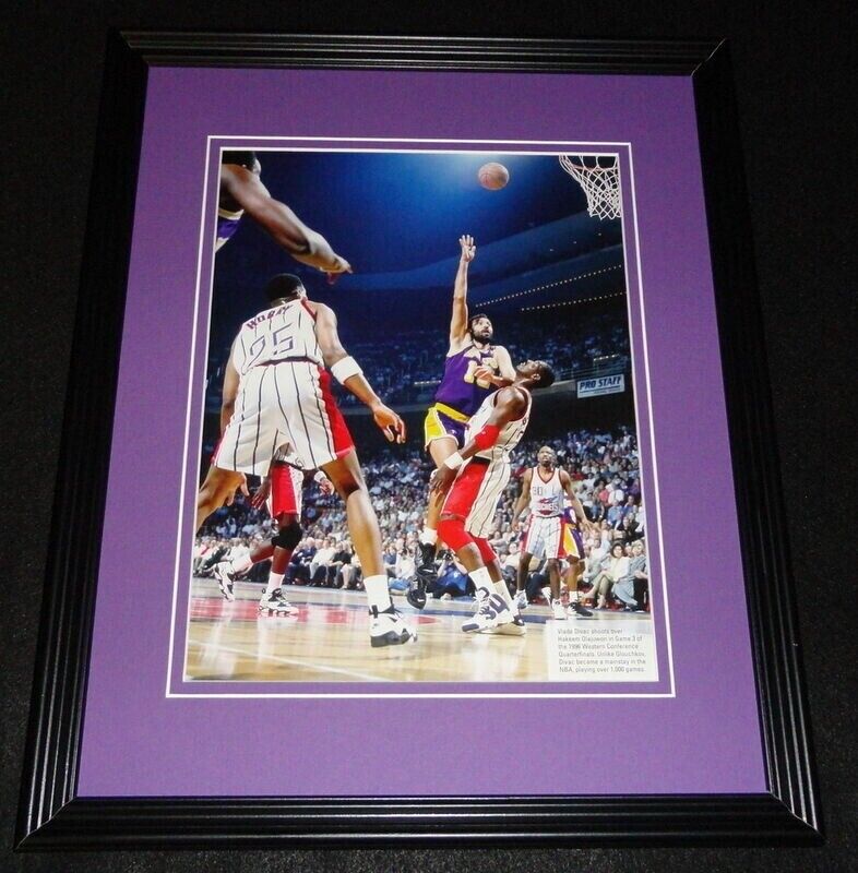 Vlade Divac Hakeem Olajuwon Framed 11x14 Photo Display 1996 West Finals Lakers