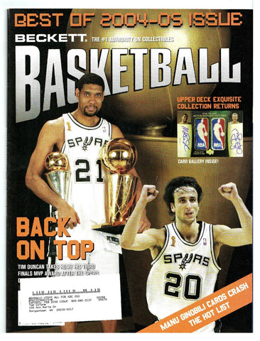 Best of 2004 Beckett Basketball Magazine Tim Duncan Manu Ginobili