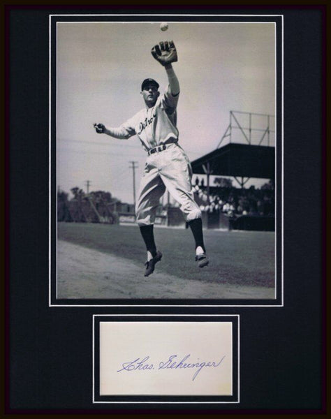 Charles Gehringer Signed Framed 11x14 Photo Display Detroit Tigers