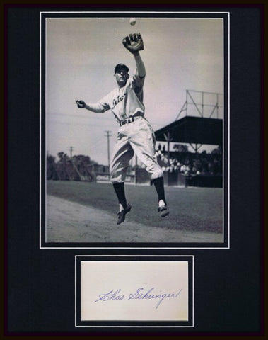 Charles Gehringer Signed Framed 11x14 Photo Display Detroit Tigers