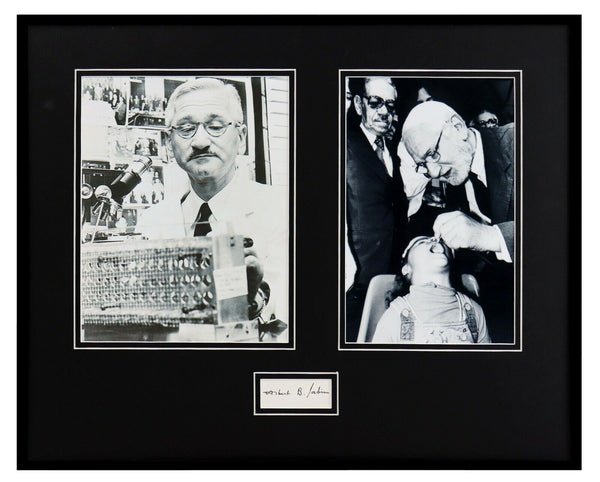 Albert Sabin Signed Framed 16x20 Photo Set Polio Vaccine