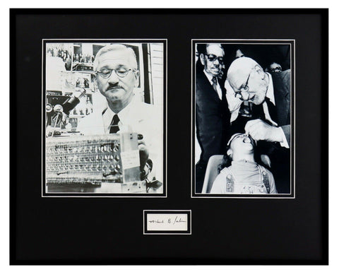 Albert Sabin Signed Framed 16x20 Photo Set Polio Vaccine