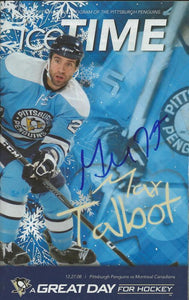 Max Talbot Signed 12/27/2008 Pittsburgh Penguins Icetime Program