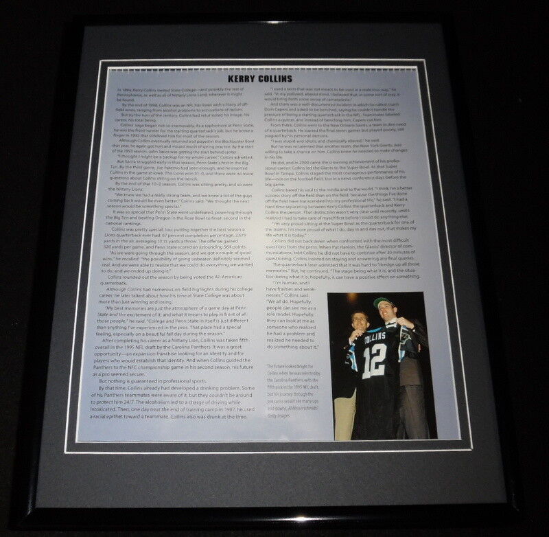 Kerry Collins Framed 11x14 Photo Display Penn State