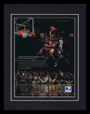 Kobe Bryant Lebron James 2008 DirecTV Framed 11x14 ORIGINAL Advertisement 