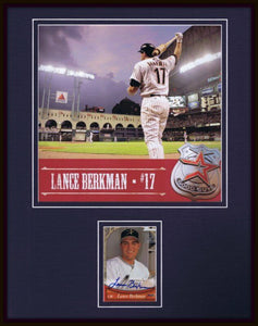 Lance Berkman Signed Framed 11x14 Rookie Card & Photo Display TOPPS Astros