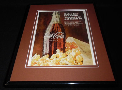 1968 Coca Cola & Popcorn 11x14 Framed ORIGINAL Vintage Advertisement