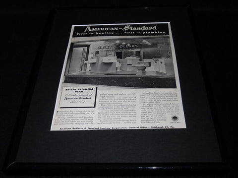 1951 American Standard Sanitary Corp Framed 11x14 ORIGINAL Advertisement