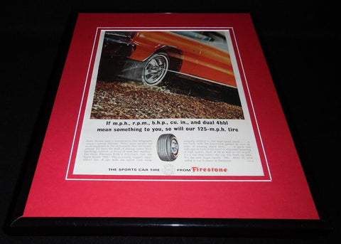 1966 Firestone Tires 11x14 Framed ORIGINAL Vintage Advertisement