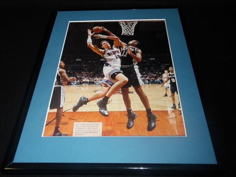 Pau Gasol vs Tim Duncan 2002 Framed 11x14 Photo Display Grizzlies