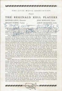 Reginald Kell Players Signed Vintage Program JSA