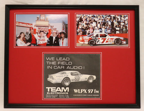 Alan Kulwicki Signed Framed 18x24 Program Cover & Photo Display JSA