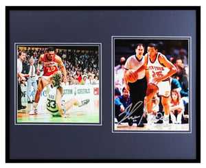 Doc Rivers Signed Framed 16x20 Photo Set Clippers Knicks Fight vs Larry Bird