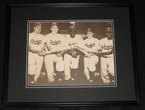 Jackie Robinson Roy Campanella Snider Hodges Reese Dodgers Framed 11x14 Photo