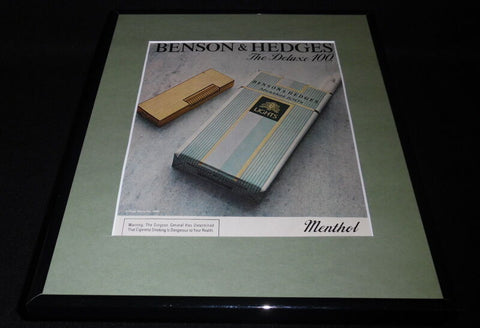 1982 Benson & Hedges Lights Cigarettes Framed ORIGINAL Vintage Advertisement