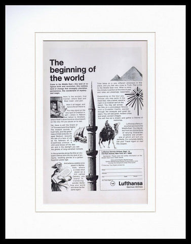 1965 Lufthansa German Airlines Framed 11x14 ORIGINAL Vintage Advertisement 