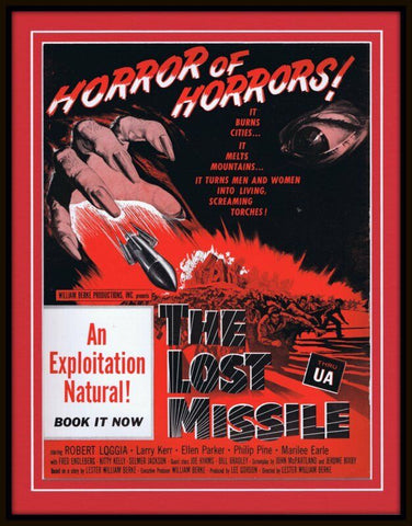 ORIGINAL Vintage 1958 The Lost Missile 11x14 Framed Advertisement Robert Loggia