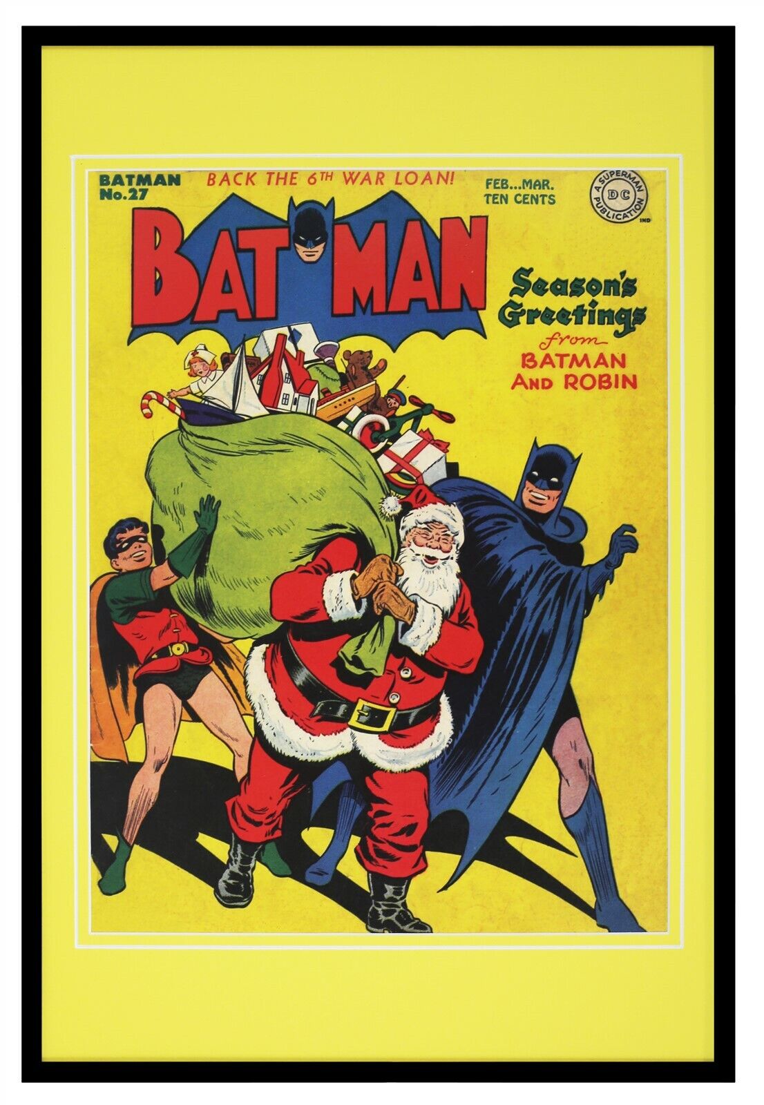 Batman #27 Santa Claus DC Comics Framed 12x18 Official Repro Cover Display