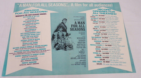 ORIGINAL 1967 A Man for All Seasons 12x18 Industry Ad Poster Paul Scofield