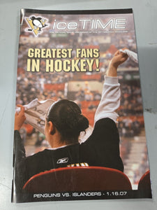 Jan 16 2007 Islanders @ Penguins Program Sidney Crosby 2 Goals