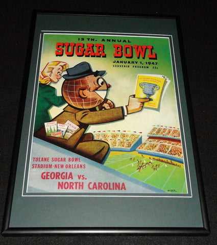 1947 Sugar Bowl North Carolina vs Georgia Framed 10x14 Poster Official Repro