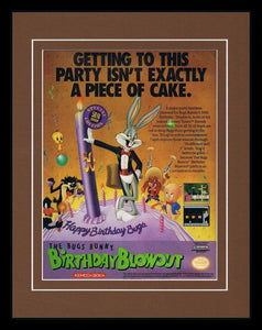 Bugs Bunny Birthday Blowout 1990 Nintendo Framed 11x14 ORIGINAL Advertisement 