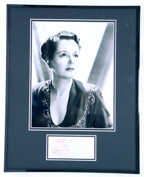 Mary Astor Signed Framed 16x20 Check & Photo Poster Display JSA Maltese Falcon