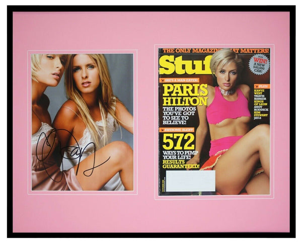 Paris Hilton 16x20 Signed Framed 2005 Stuff Magazine & Photo Display