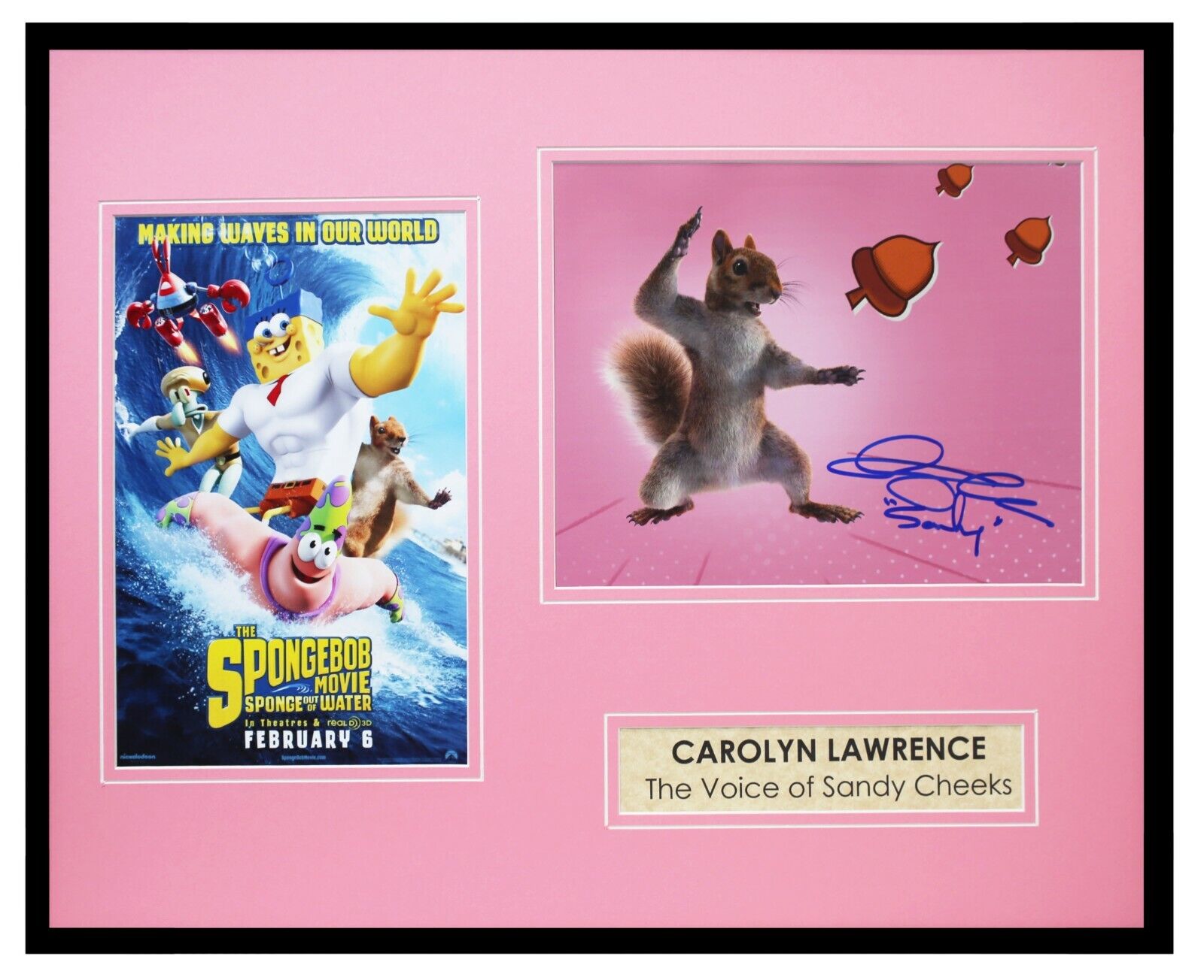 Carolyn Lawrence Signed Framed 16x20 Photo Set AW Spongebob Sandy Cheeks