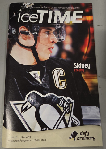 Mar 6 2010 Stars @ Penguins Program Sidney Crosby 2 Goals