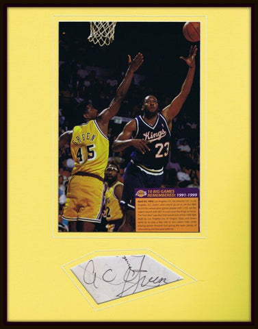 AC Green Signed Framed 11x14 Photo Display LA Lakers