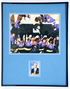 Coach Larry Brown Signed Framed 16x20 Overhead Photo Display Pistons 