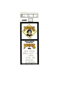 Oct 1 1990 New York Mets @ Pittsburgh Pirates Ticket David Cone 3 Hitter