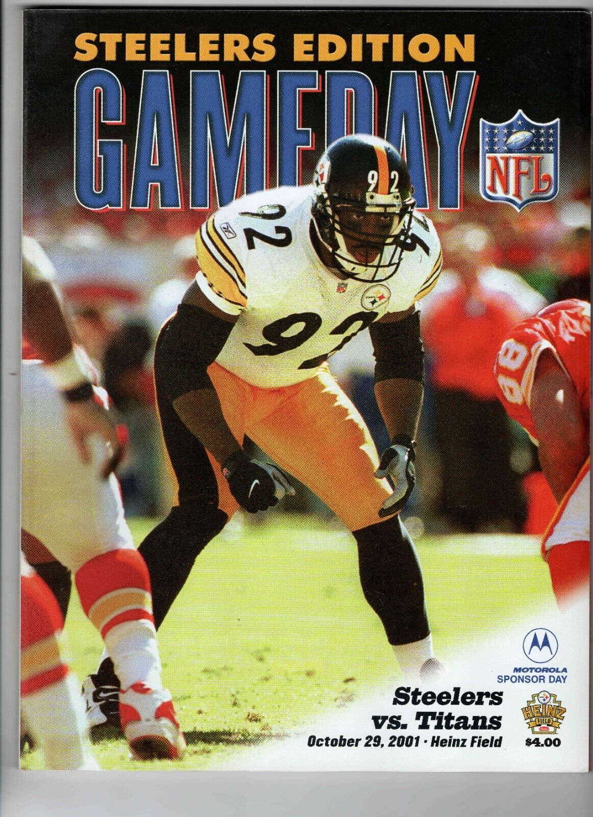 Oct 29 2001 Tennessee @ Pittsburgh Steelers Program Jerome Bettis 2 TD