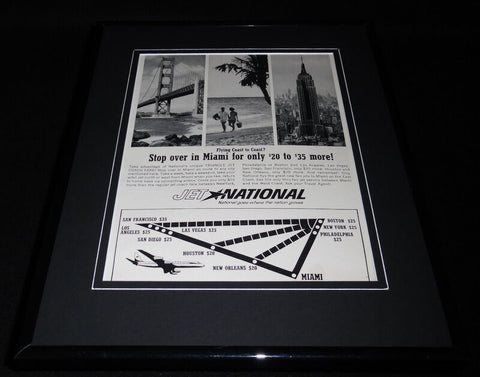 1963 Jet National / Miami 11x14 Framed ORIGINAL Vintage Advertisement 