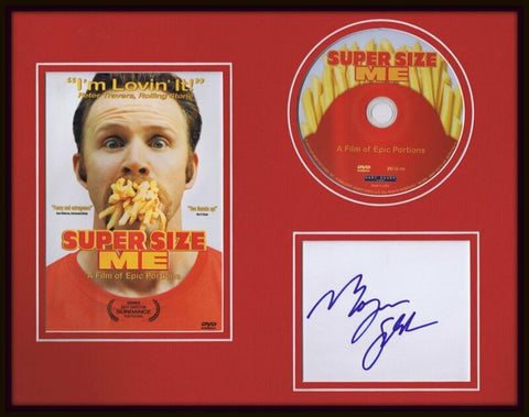 Morgan Spurlock Signed Framed Super Size Me DVD & Photo Display AW