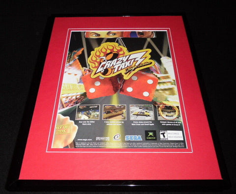 Crazy Taxi 2002 XBox Framed 11x14 ORIGINAL Vintage Advertisement