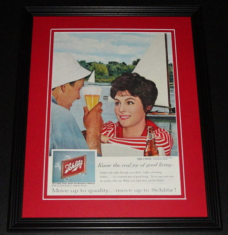 1959 Schlitz Good Living 11x14 Framed ORIGINAL Vintage Advertisement Poster B