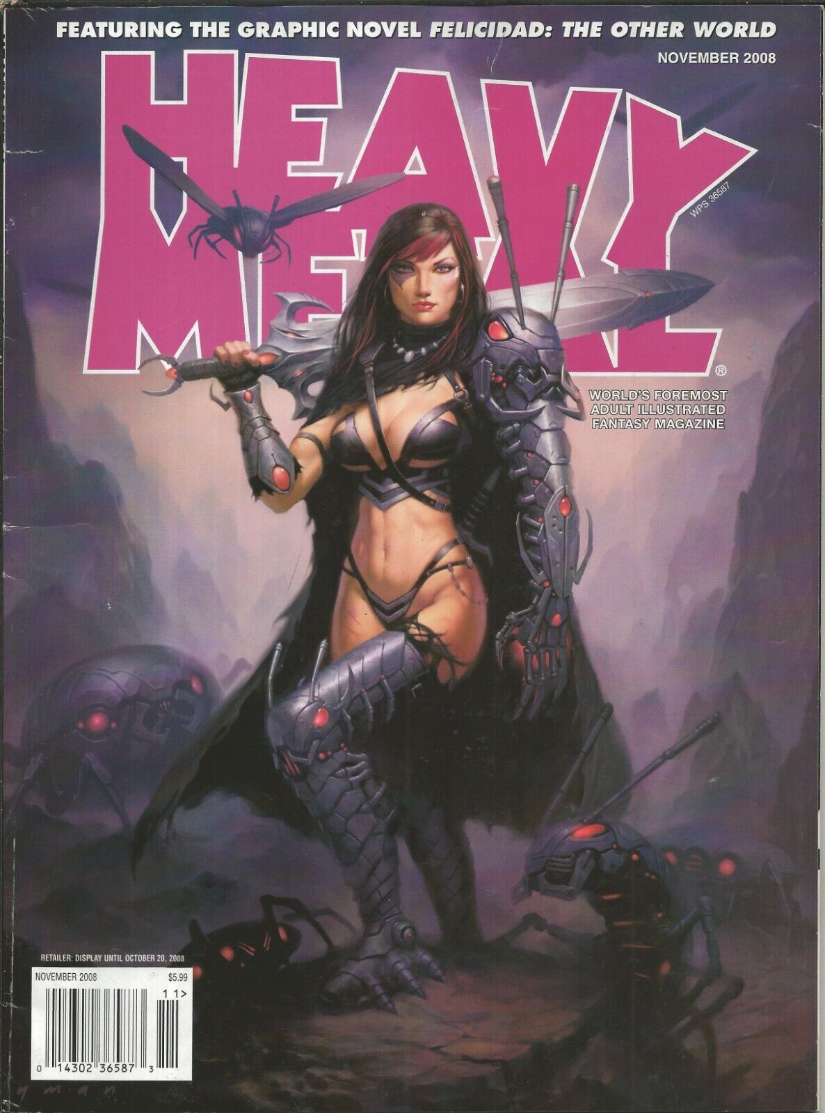 Heavy Metal Magazine Vol. 32 #7 VINTAGE Nov 2008 James Ryman Cover GGA