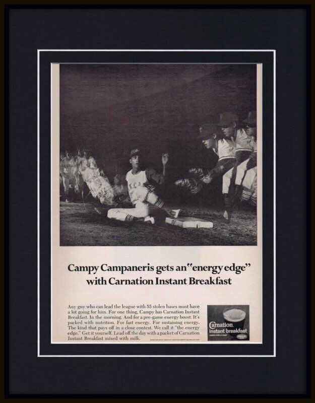 Bert Campaneris 1968 Carnation Instant Breakfast 11x14 Framed Advertisement