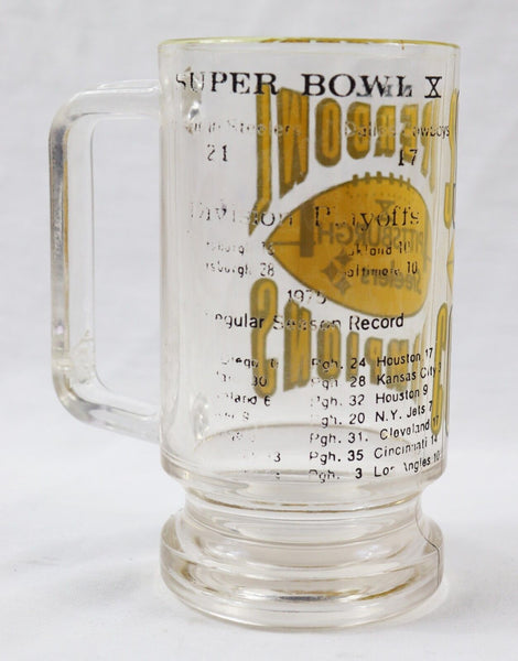 VINTAGE Pittsburgh Steelers Super Bowl X Champions Glass Mug