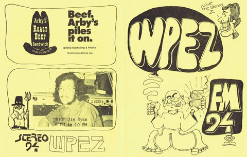 WPEZ 94 Pittsburgh VINTAGE March 15 1974 Music Survey w/ Arby's Advertisement