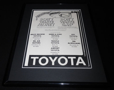 1979 Pittsburgh Toyota Dealers Framed 11x14 ORIGINAL Vintage Advertisement