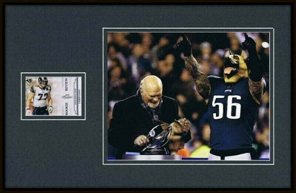 Chris Long Signed Framed 11x17 & Super Bowl Dog Photo Display PANINI Eagles