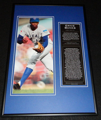 Ernie Banks Framed 12x18 Photo Display Cubs Mr Cub