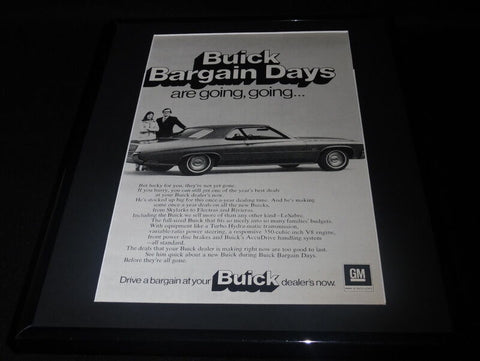 1972 Buick Bargain Days Framed 11x14 ORIGINAL Vintage Advertisement